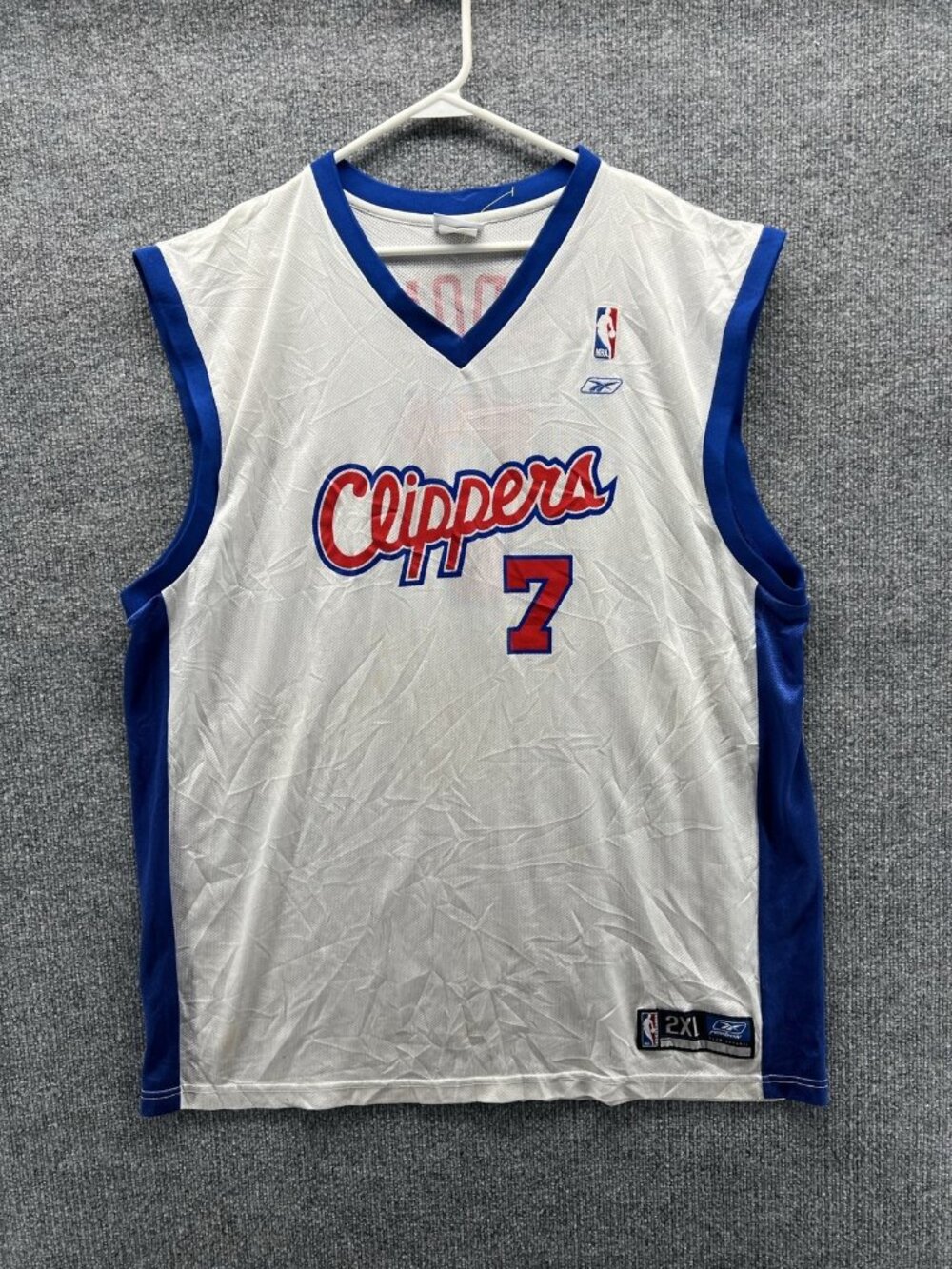 Los Angeles Clippers Jersey Mens 2XL White NBA Basketball Reebok Sleeveless 7